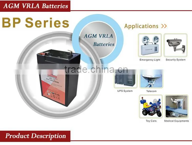 6v 4ah rechargeable lead acid battery,vrla agm battery for Alarm systems