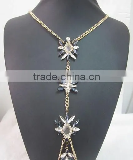 Europe and America Sexy Luxury Beach Bikini With Rhinestone Waist Belly Body Chian