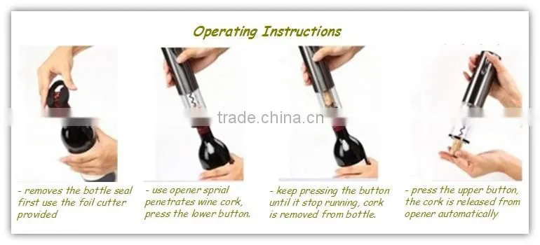 Deluxe electric wine opener accessories with plastic wine cork remover