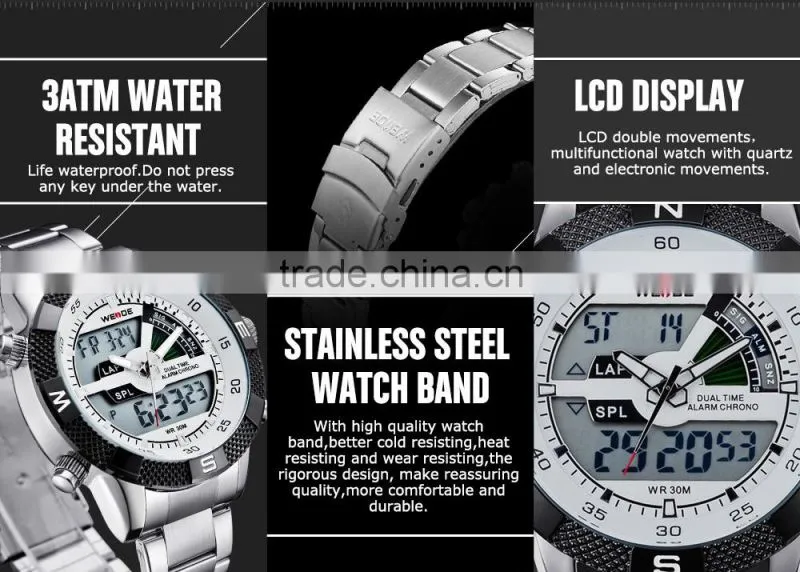 WEIDE Water Resistent Digital Quartz Movement LCD Watch Display