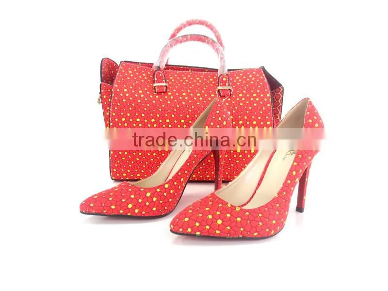 2016 Top Fashion ankara fabric African Wax Shoes And Bags ladies shoes and matching bags african shoes and bag set