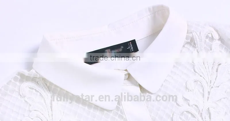 2014 shirt stitching lapel embroidered spring fashion t-shirt