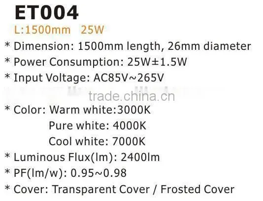 25W SMD3014 competitive price LED Tube light T8 2 year warranty with CE RoHS TUV ETL T8 LED Tube light