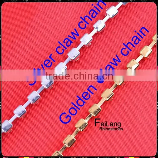 Pearl cup chain silver or golden claw,MOQ 50m paypal accepted,sparse chain,cheap rhinestone chain
