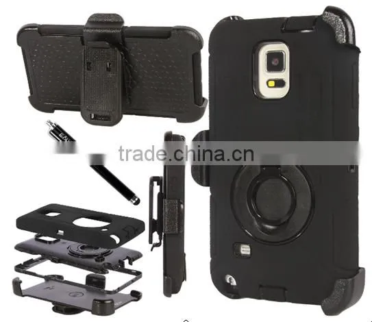 For Galaxy Note5 Case Holster Case Cover Dual Layer Armor Defender Protective Cover with kickstand ring holder Holster Case