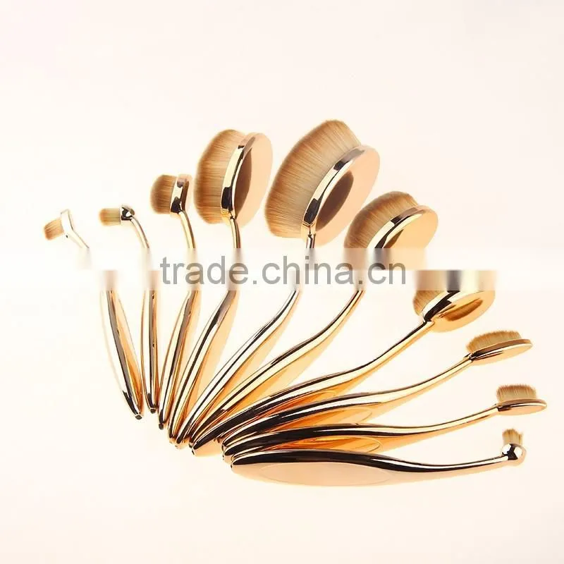 Haokey 10pcs toothbrush makeup brush set use for BB cream foundation,lip,eyeshadow,eyebrow