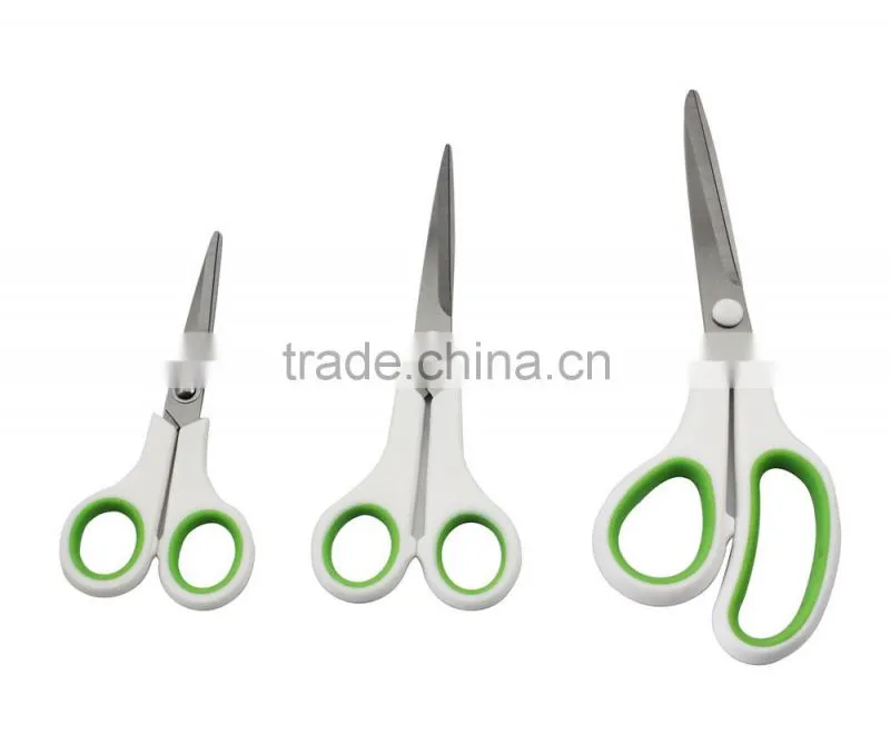3pcs PP and TPR Handle 2Cr13 Blade Office Scissors Set