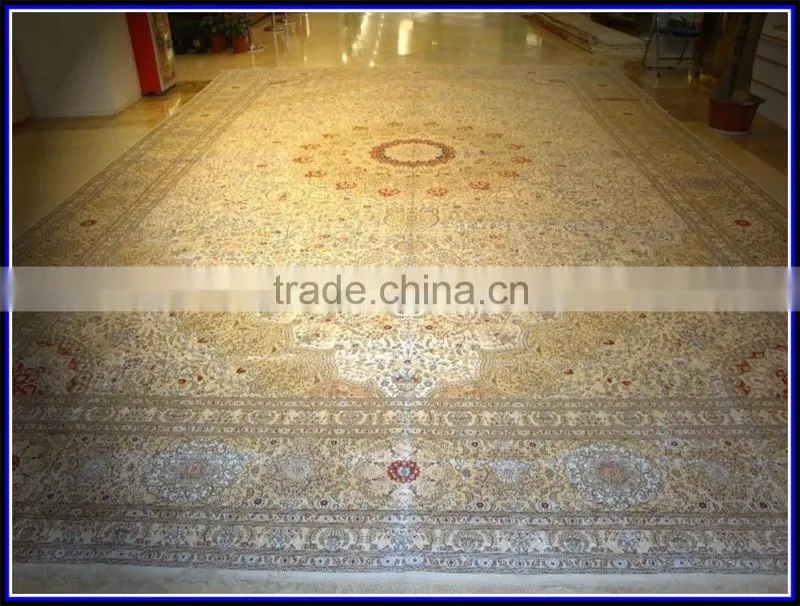 wool & silk carpet guangzhou factory handmade art woo l& silk carpet luxery palace carpet