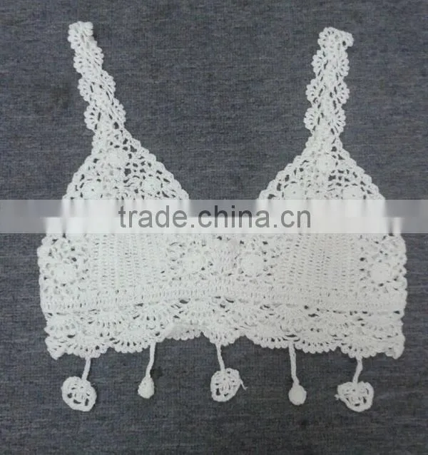 Women's summer sexy handmade crop top crochet bikini
