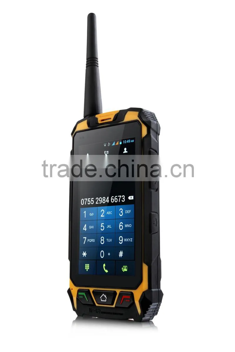 Wakie talkie with tri-proof, rugged phone with shockproof dustproof.