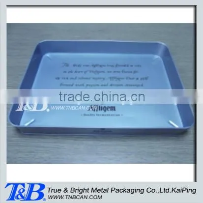 top grade square tin tray