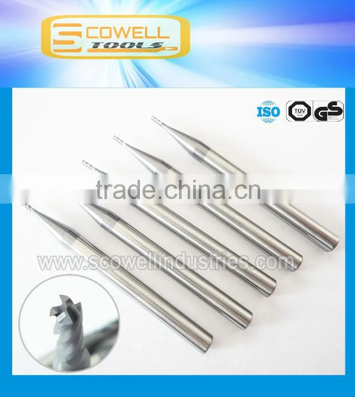 tungsten carbide CNC End Mills Micro Grain Altin coated ,4F flat end milling cutter