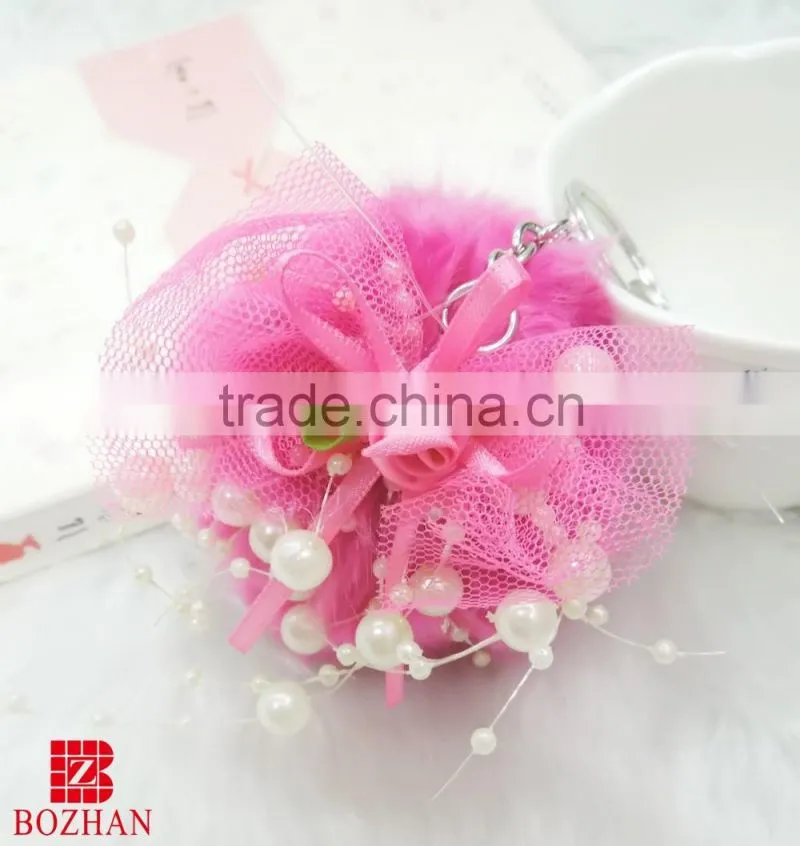 Fashion plush ball key holder