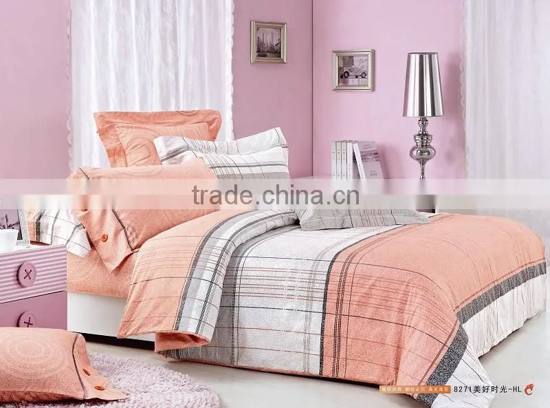 100% cotton luxury design purple and white Bedding set Duvet cover set Bed line