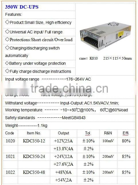 2 years warranty ups power supply with battery charger