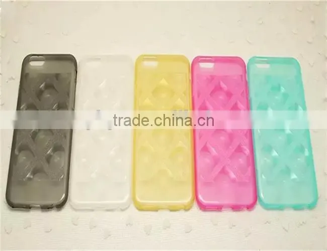 rhombus design transparent cover for iPhone 6 plus case TPU material, soft tpu case for iphone 6