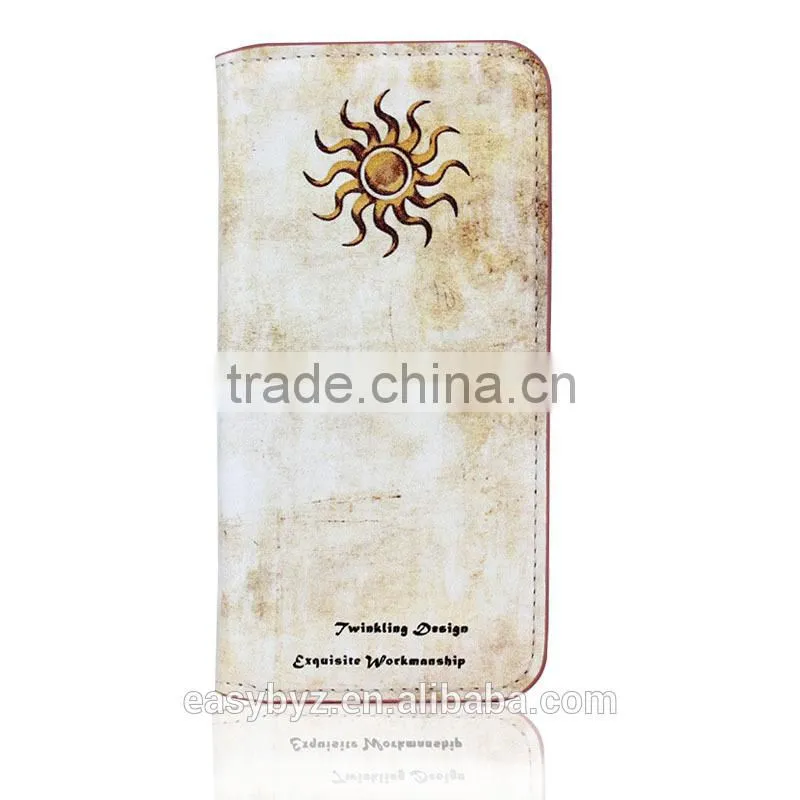 custom stylish leather case for apple iphone 6 classical wallet stand case