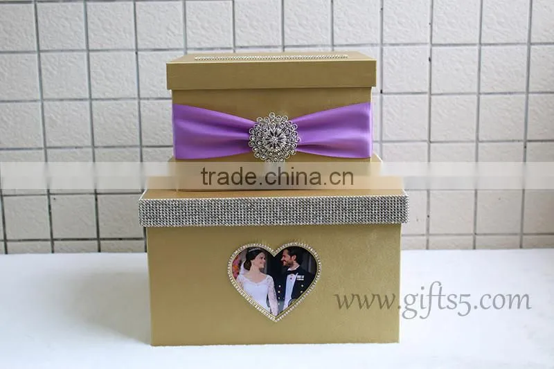 Personalized card box wedding with photo frame