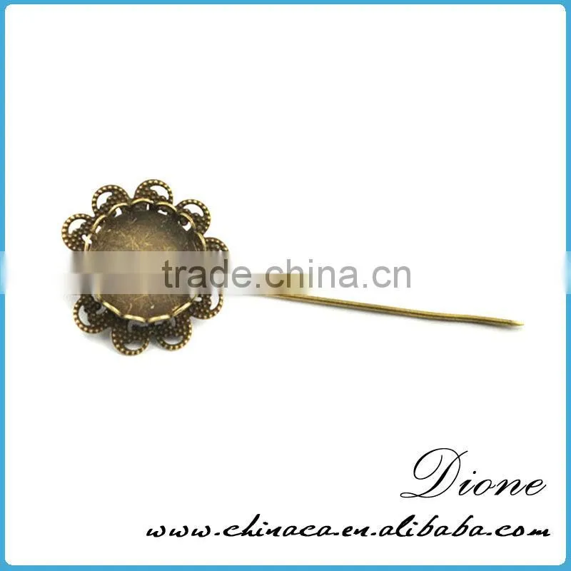 Stainless steel wholesale antiqued broned lady fancy brooch pin
