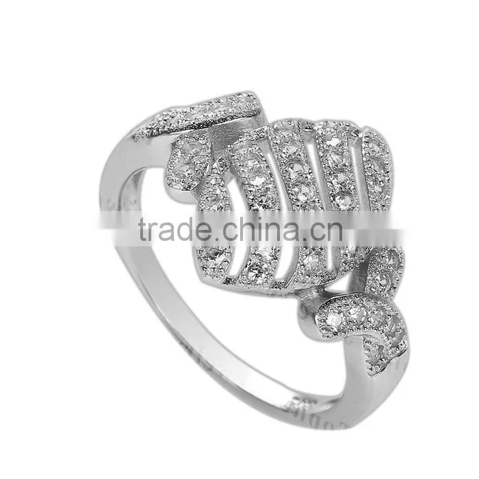 Wholesale 925 sterling silver micro pave setting AAA Zircon ring