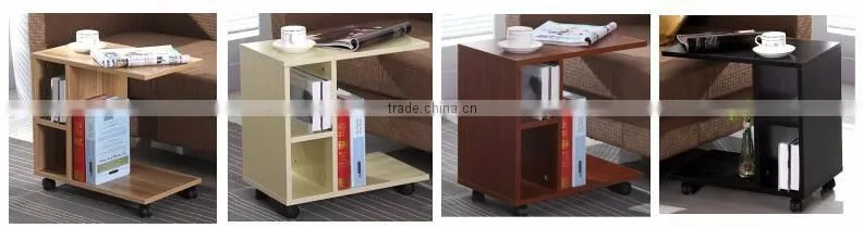 wooden modern coffee table with wheel