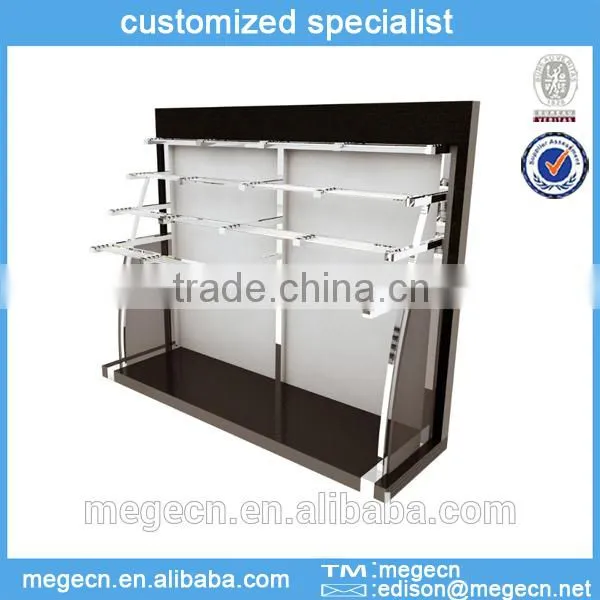 4 tiers cosmetic plate wood flooring display rack