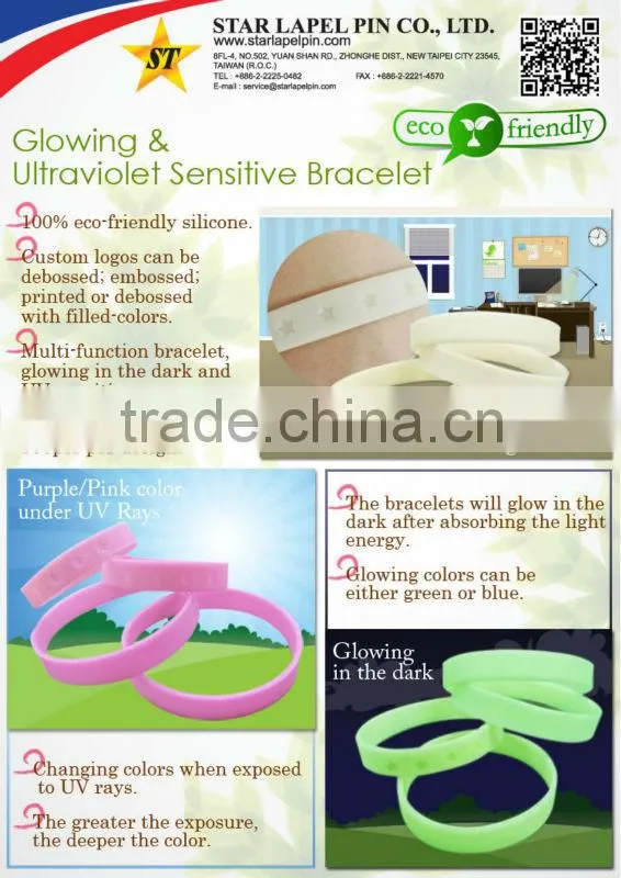 Wholesale promotion dark cheap silicone reflective wristband