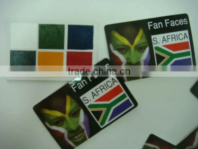 6Color Fans Face Paint Card,Sports Fans Face Paint