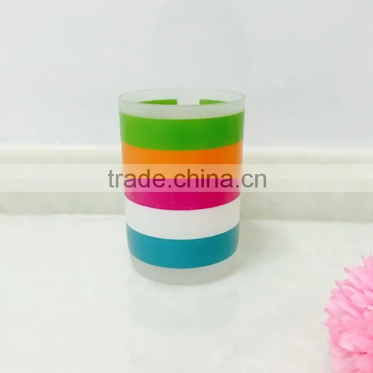 Rainbow colourful bathroom plastic cup