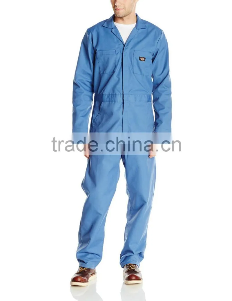 OEM 65% 00pyester 35% cotton anti crinkle blue mechanic long sleeve Coverall high quality uniform