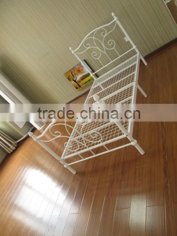single twin size modern white metal bed