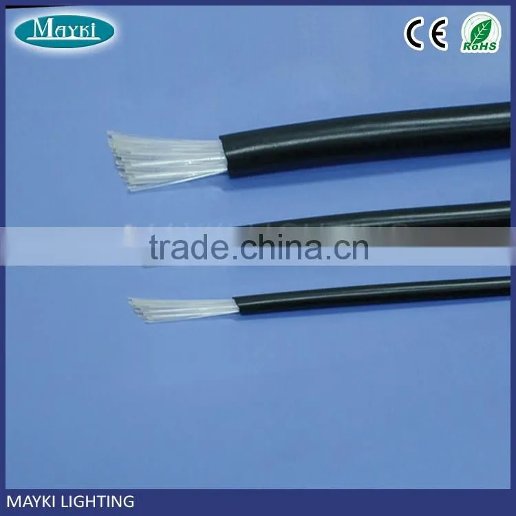 No uv radiation Black Jacket Multistring End Light Optical Fiber Cables