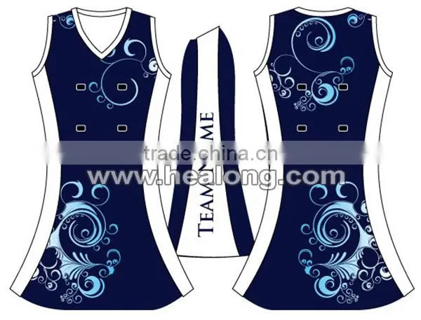 woman wear full subliamtion sexy lycra netball uniforms