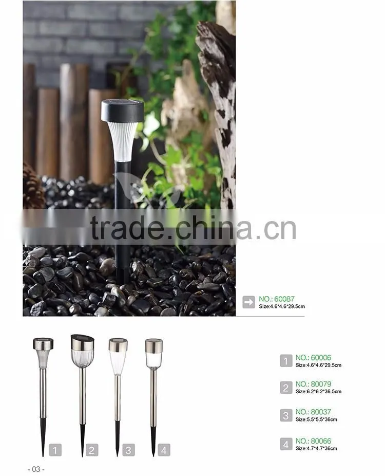 2016 New Product Plastic Outdoor White LED Solar Garden Light In Ningbo