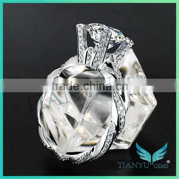 925 Sterling Sliver Moissanite Diamond Wedding Rings