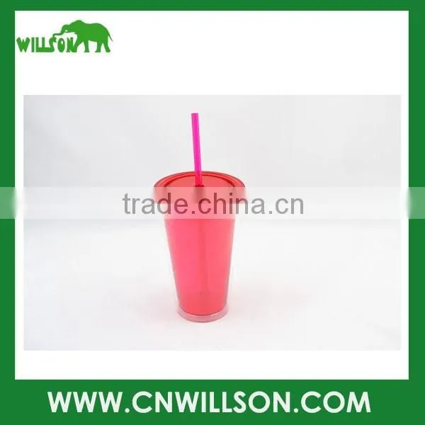 plastic ice cream cup with straw