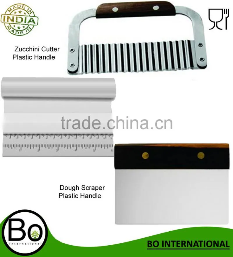Stainless Steel Zucchini Cutter Plastic & Dough Scraper SS & Plastic Handle