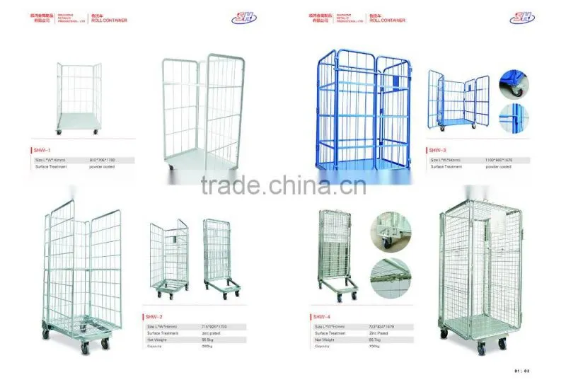 warehouse folding galvanized welded wire storage cage