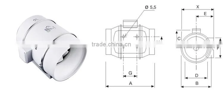 12 inch 315mm high airflow air blower fan