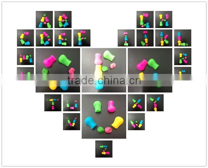 FDA LFGB Colored Pencil Grips, Silicone Rubber Handwriting Pencil Grips