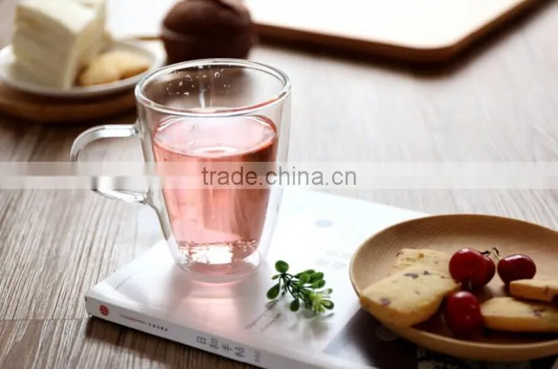 Borosilicate glass with handle Heat resistant glass with handle double wall glass with handle