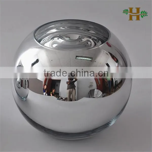 Handblown Thick Bottom Clear Round Glass Bowl Vase