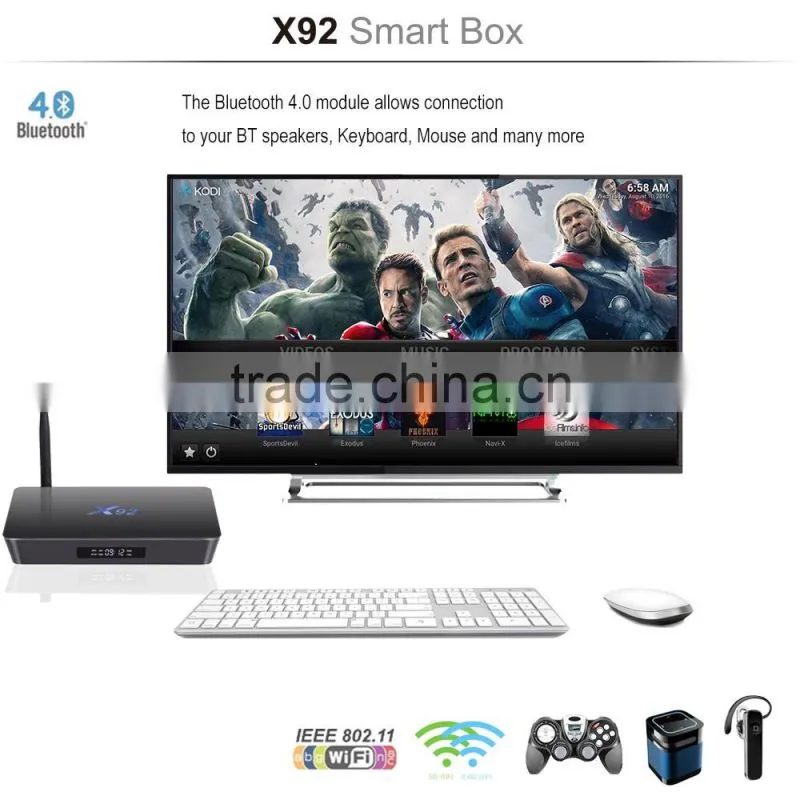 Latest Amlogic S912 64bit Octa-core 2G 16G X92 S912 android 6.0 marshmallow tv box