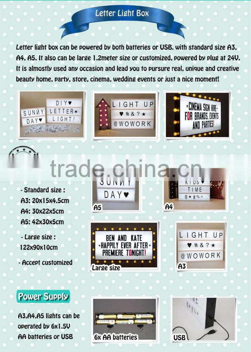 DIY light box with letters