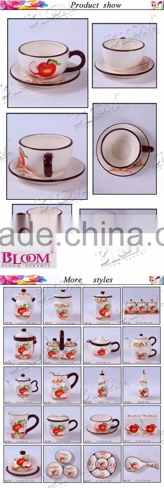 gift decoration glazed ceramic coffee cup and saucer