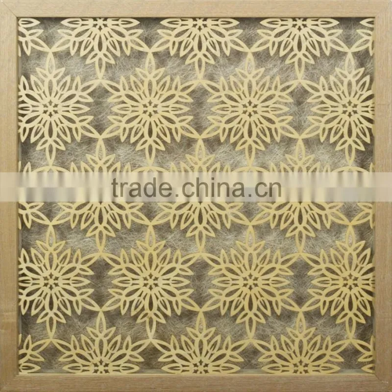 Latest natural solid wood frame paper cut wall art