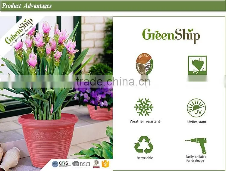 big morden plain round coloful plastic flower pot