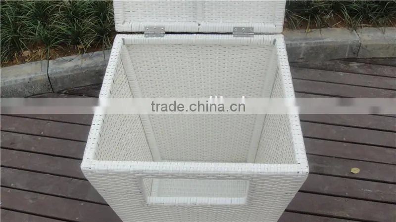 White Aluminum Outdoor Furniture Waterproof Rattan Storage Boxs