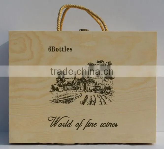 three bottles wood wine box