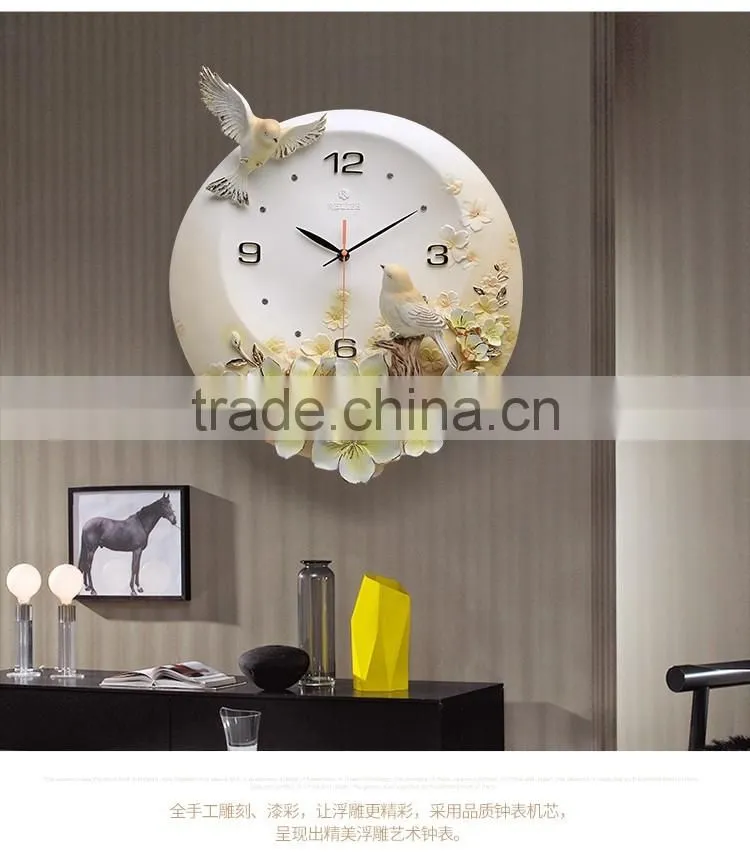 M0027 Momoda Living room Creative modern fancy elegant 3D flower wall clock quiet quartz decoration large wall clock